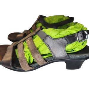 SAS TRIPAD ALLEGRO WOMAN SANDALS MULTI STRAPS  METALLIC BROWN LEATHER SIZE 8.5 M